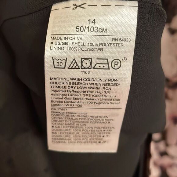 Banana Republic Floral printed sleeveless career dress size 14 - Picture 7 of 9